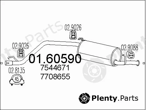 MTS 01.60590 — Rear Muffler