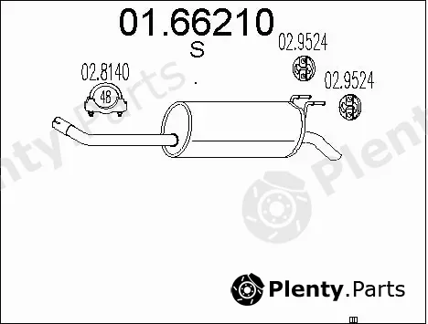 MTS 01.66210 — Rear Muffler