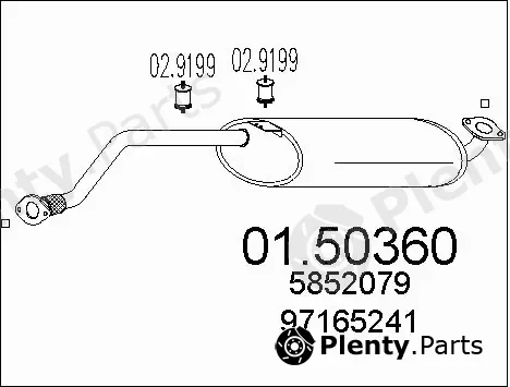 MTS 01.50360 — Centre Muffler