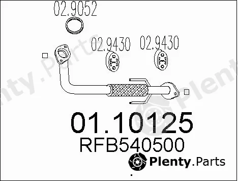 MTS 01.10125 — Exhaust Pipe