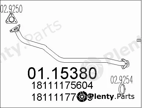 MTS 01.15380 — Exhaust Pipe