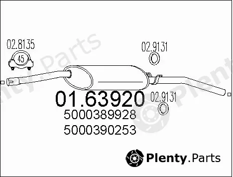 MTS 01.63920 — Rear Muffler
