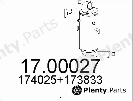 MTS 17.00027 — Soot/Particulate Filter, exhaust system