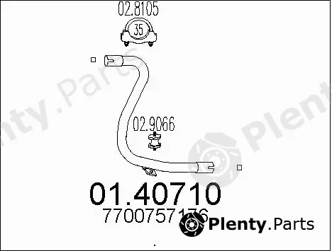 MTS 01.40710 — Exhaust Pipe