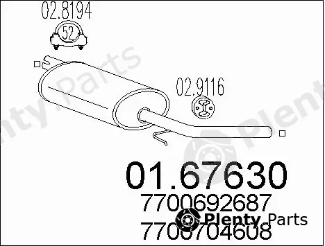 MTS 01.67630 — Rear Muffler