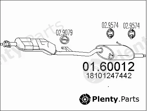 MTS 01.60012 — Rear Muffler