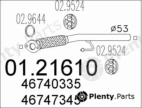 MTS 01.21610 — Exhaust Pipe