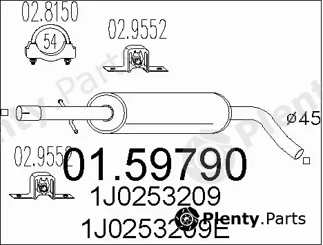 MTS 01.59790 — Centre Muffler