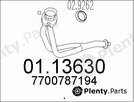 MTS 01.13630 — Exhaust Pipe