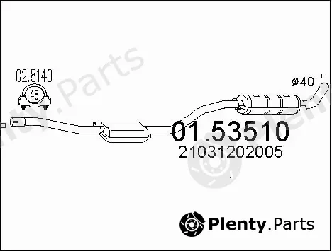 MTS 01.53510 — Centre Muffler