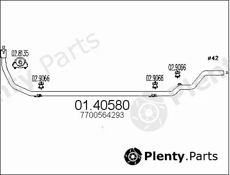 MTS 01.40580 — Exhaust Pipe