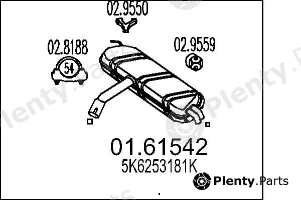 MTS 01.61542 — Rear Muffler