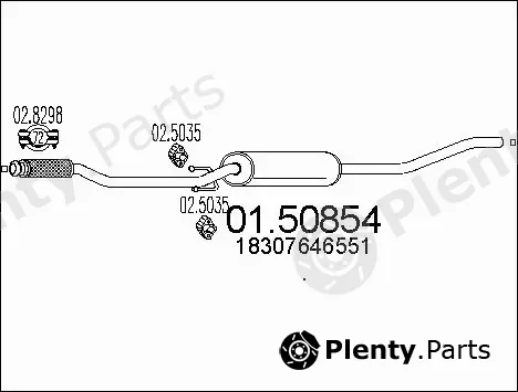 MTS 01.50854 — Centre Muffler