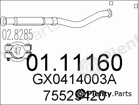 MTS 01.11160 — Exhaust Pipe