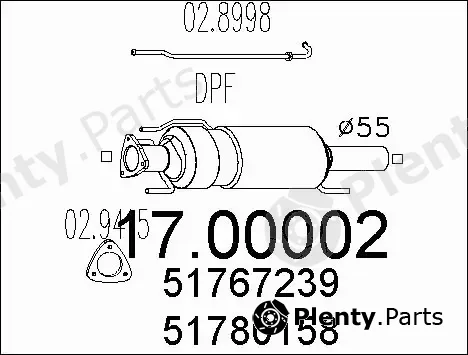 MTS 17.00002 — Soot/Particulate Filter, exhaust system