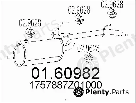 MTS 01.60982 — Rear Muffler