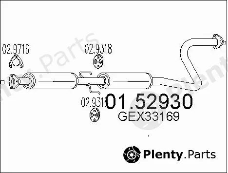 MTS 01.52930 — Centre Muffler