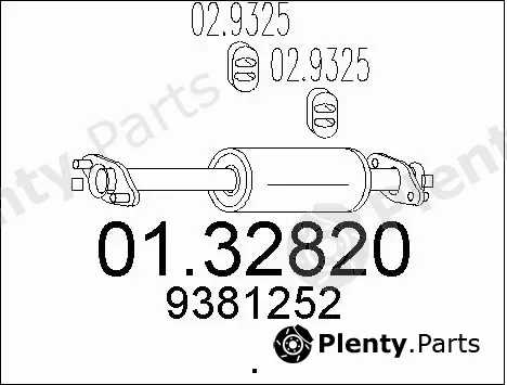 MTS 01.32820 — Front Muffler