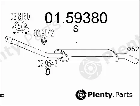 MTS 01.59380 — Centre Muffler