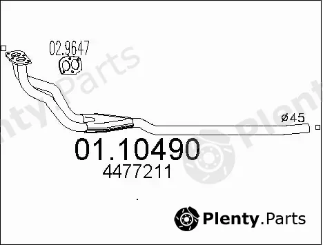 MTS 01.10490 — Exhaust Pipe