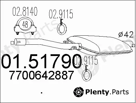 MTS 01.51790 — Front Muffler
