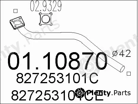 MTS 01.10870 — Exhaust Pipe