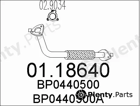MTS 01.18640 — Exhaust Pipe