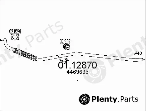 MTS 01.12870 — Exhaust Pipe