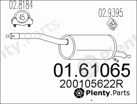 MTS 01.61065 — Rear Muffler