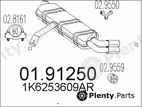 MTS 01.91250 — Rear Muffler