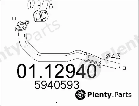MTS 01.12940 — Exhaust Pipe