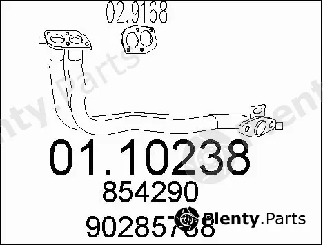 MTS 01.10238 — Exhaust Pipe