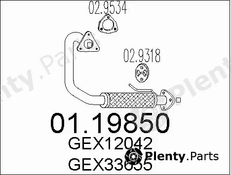 MTS 01.19850 — Exhaust Pipe