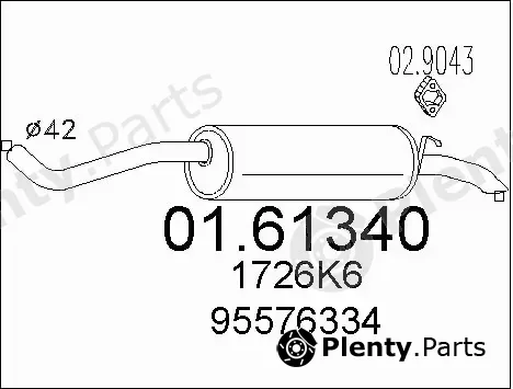 MTS 01.61340 — Rear Muffler