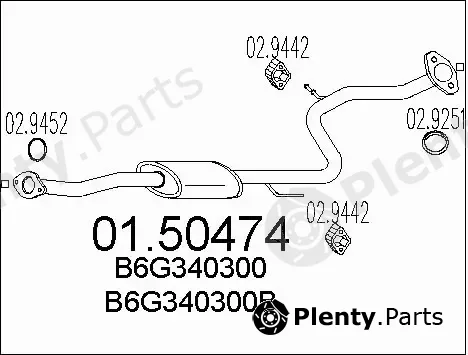 MTS 01.50474 — Centre Muffler