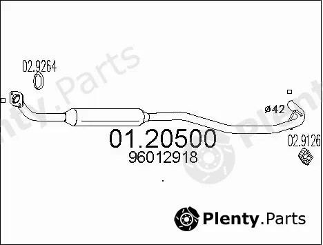 MTS 01.20500 — Exhaust Pipe
