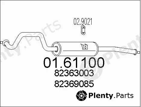 MTS 01.61100 — Rear Muffler