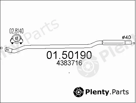 MTS 01.50190 — Centre Muffler
