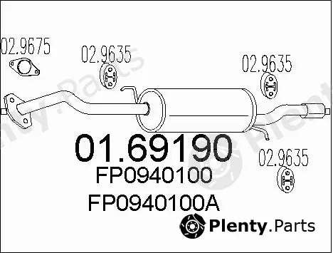 MTS 01.69190 — Rear Muffler