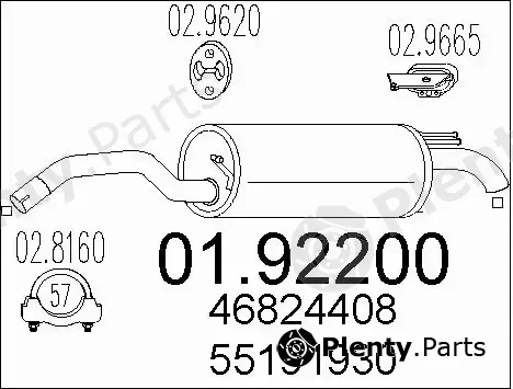 MTS 01.92200 — Rear Muffler