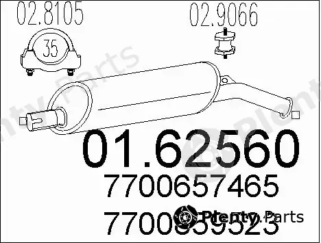 MTS 01.62560 — Rear Muffler