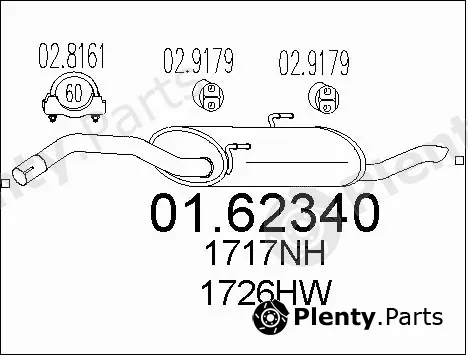 MTS 01.62340 — Rear Muffler