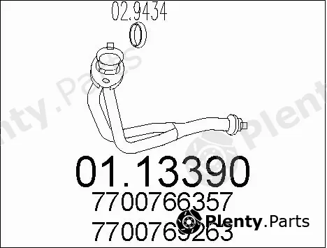 MTS 01.13390 — Exhaust Pipe