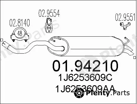 MTS 01.94210 — Rear Muffler