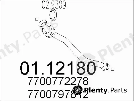 MTS 01.12180 — Exhaust Pipe