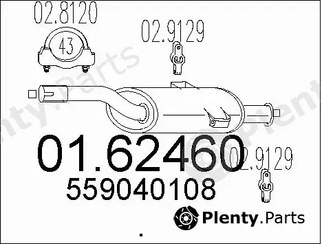 MTS 01.62460 — Rear Muffler