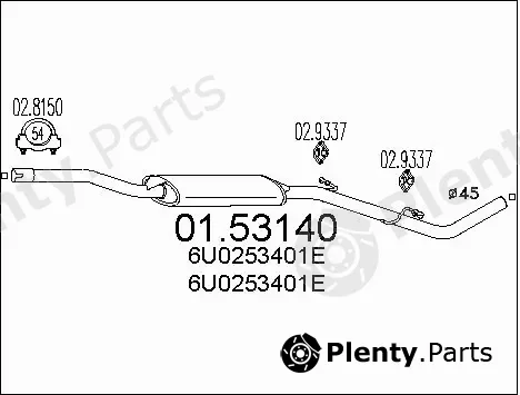 MTS 01.53140 — Centre Muffler
