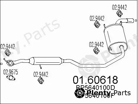 MTS 01.60618 — Rear Muffler