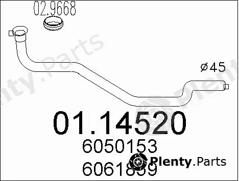 MTS 01.14520 — Exhaust Pipe