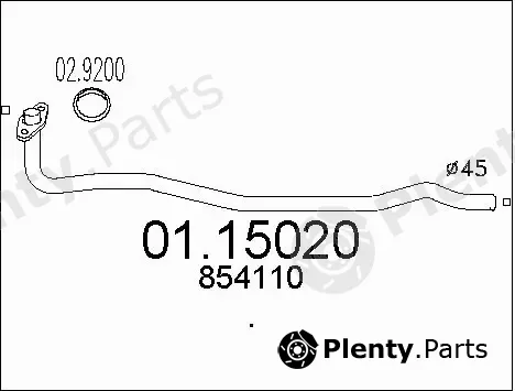 MTS 01.15020 — Exhaust Pipe